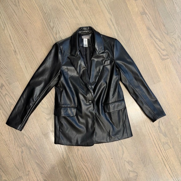 Sans Souci Boxy PU Blazer Women’s size L Large NWOT - Picture 6 of 9